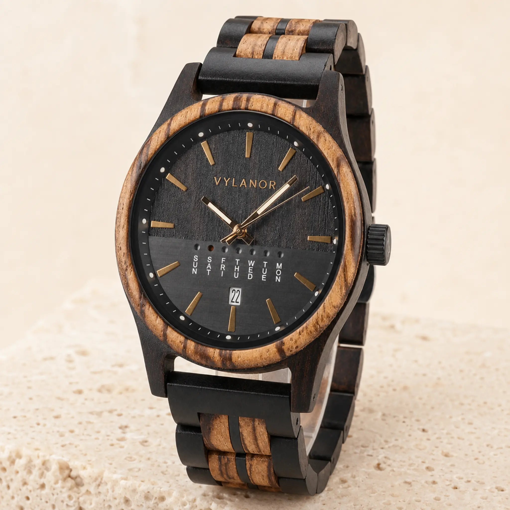 Reloj de madera para hombre Atlas