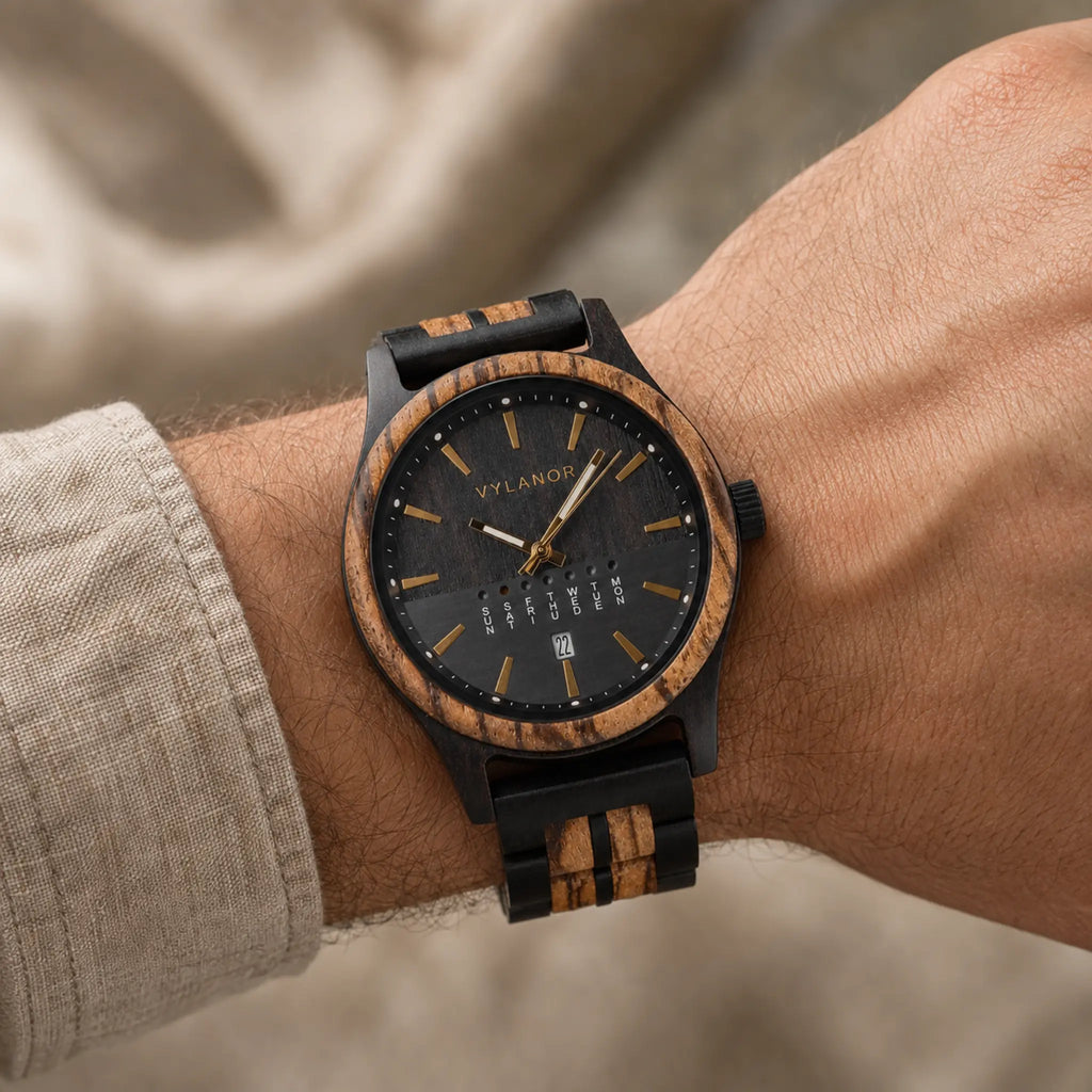 Reloj de madera para hombre Atlas