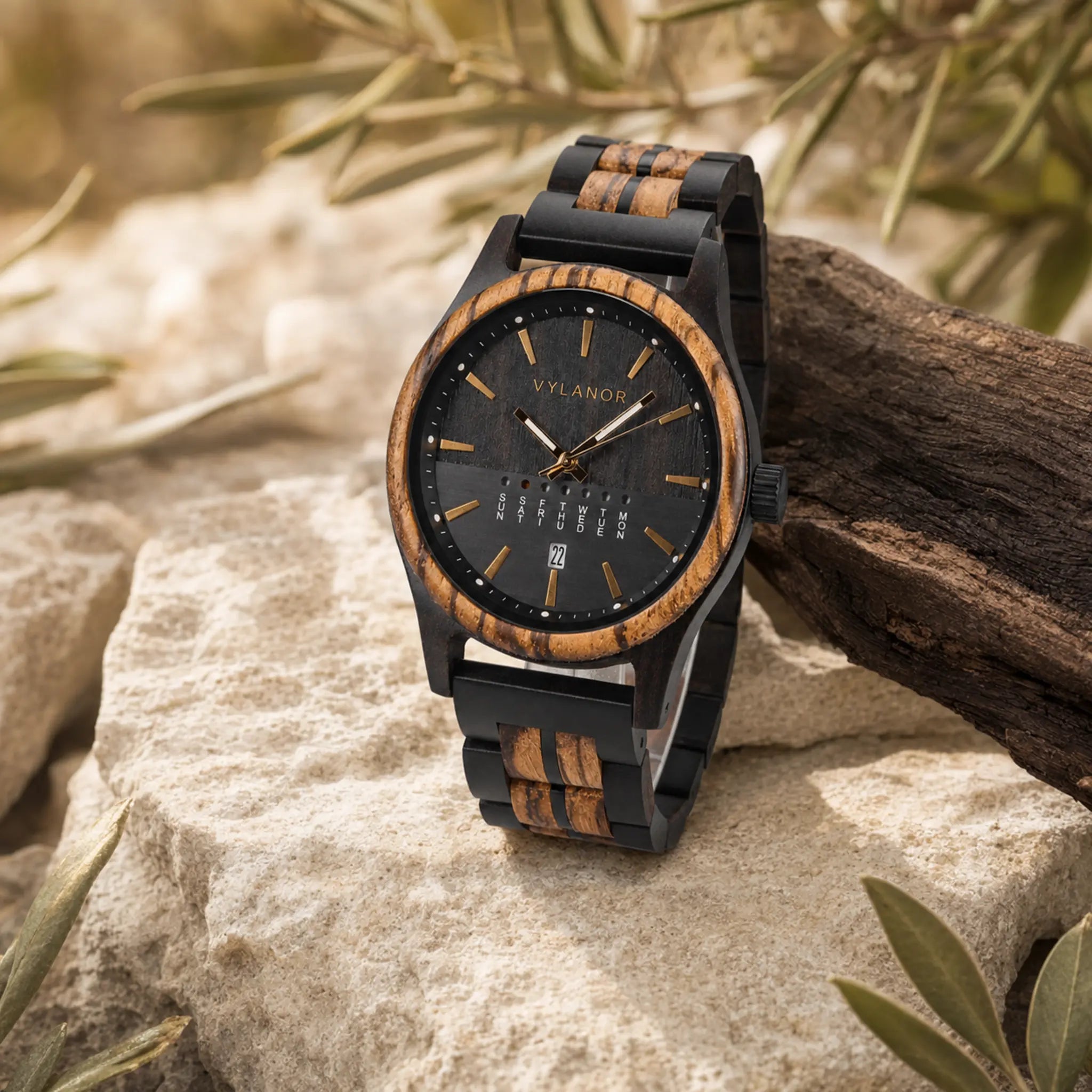 Reloj de madera para hombre Atlas