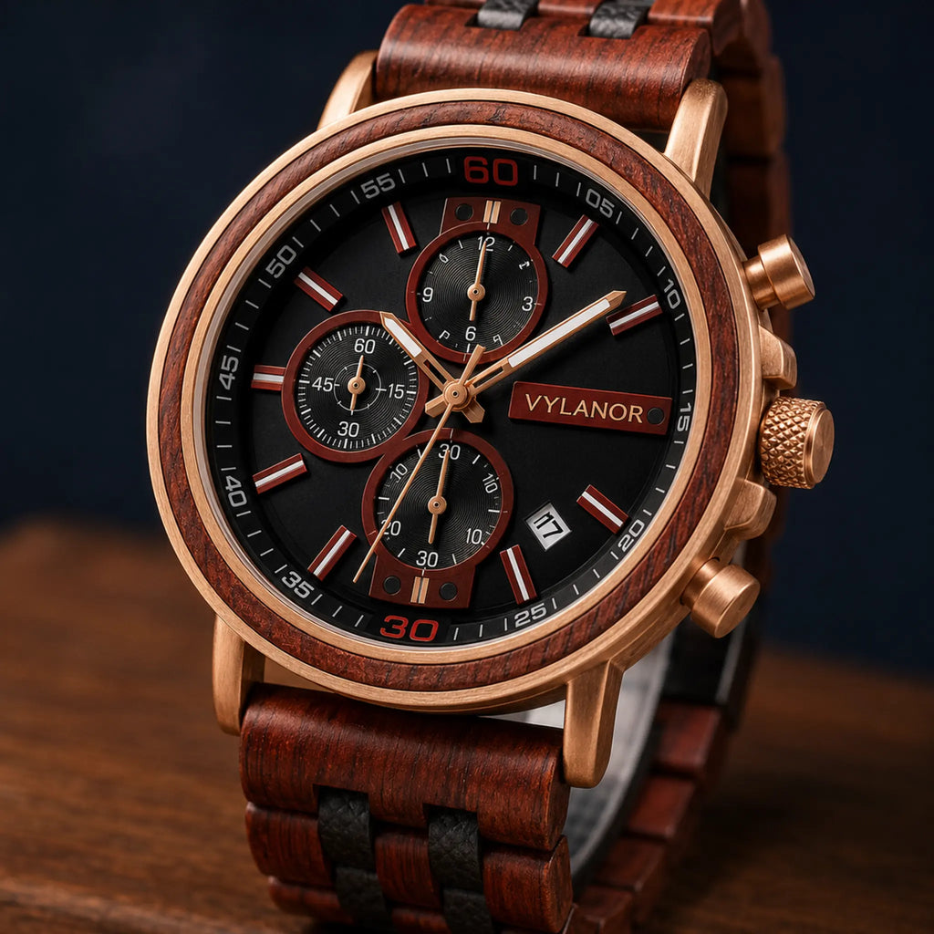 Reloj de madera para hombre Cobre