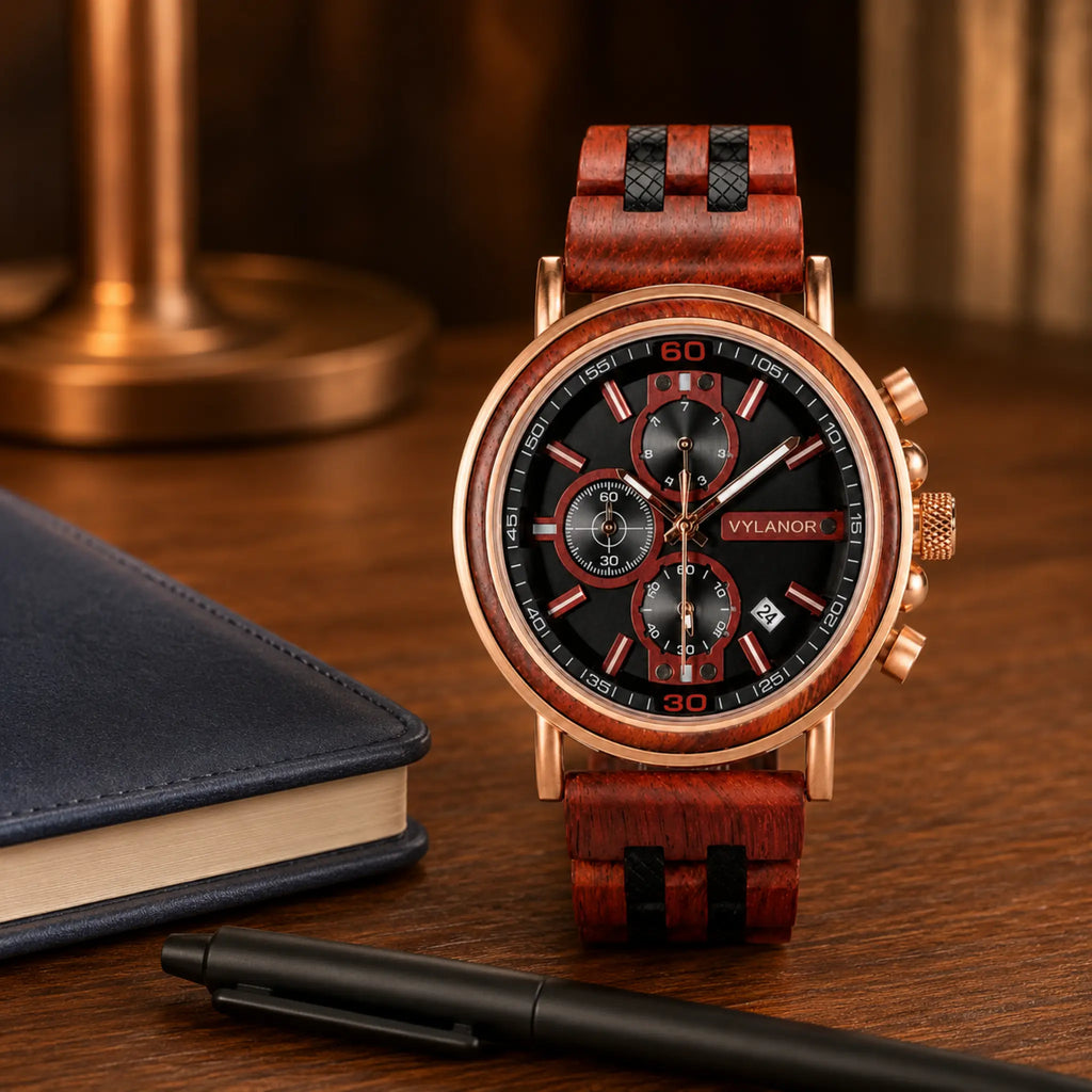 Reloj de madera para hombre Cobre