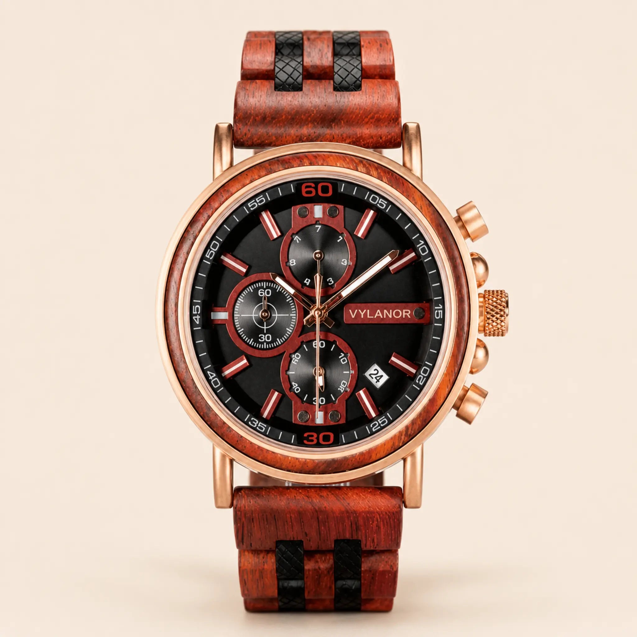Reloj de madera para hombre Cobre