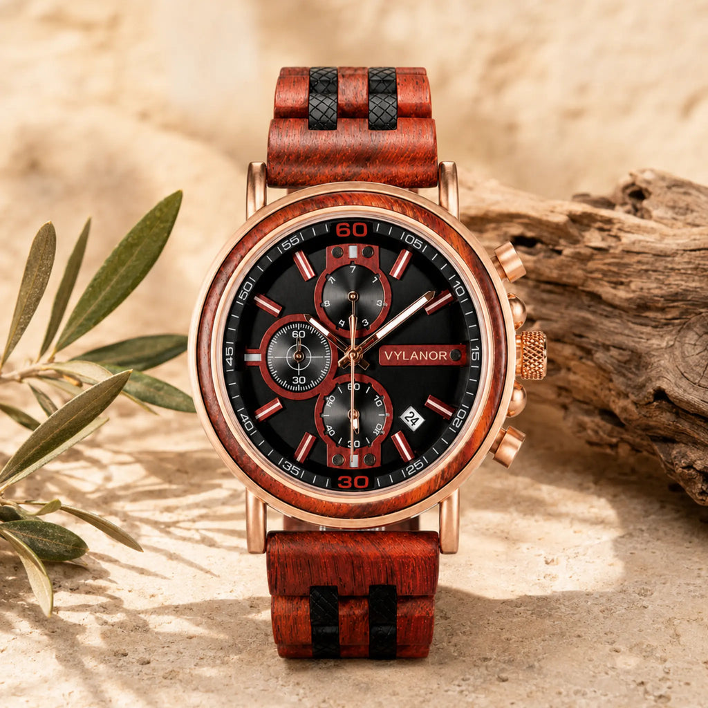 Reloj de madera para hombre Cobre