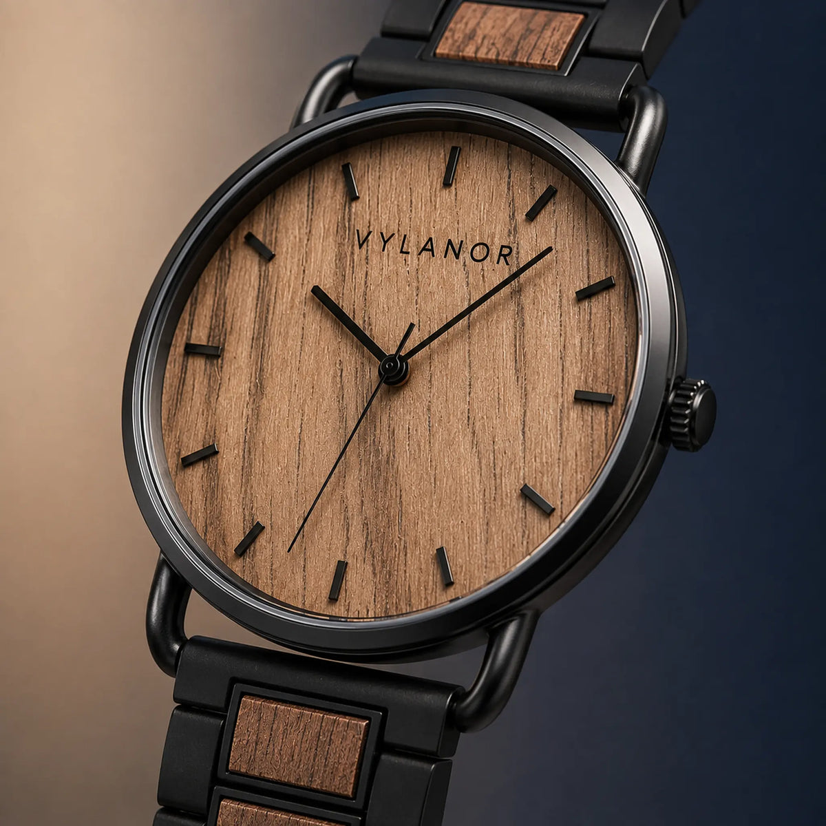 Reloj de madera para hombre Ebano