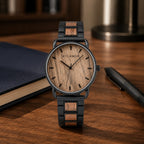 Reloj de madera para hombre Ebano