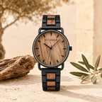 Reloj de madera para hombre Ebano