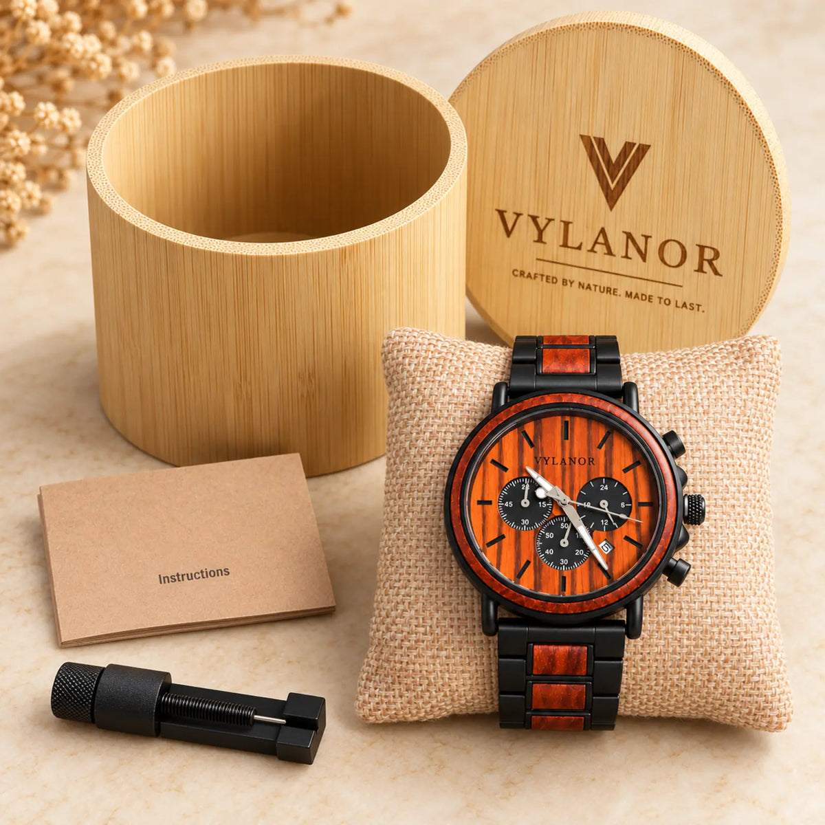 Reloj de madera para hombre Fenix