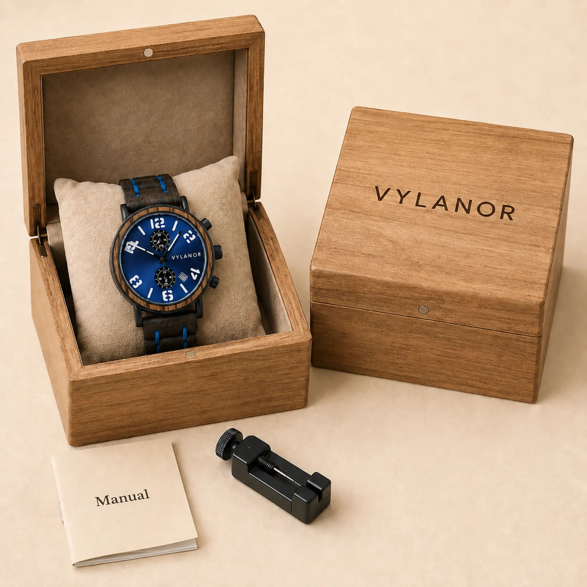 Reloj de madera para hombre Indigo